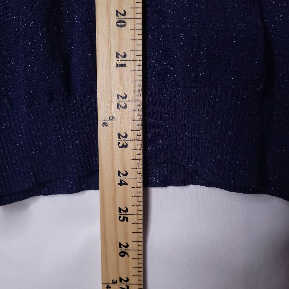 Lovers + Friends Sweater XS Navy Turtleneck Chevron Metallic NWT - Picture 6 of 11
